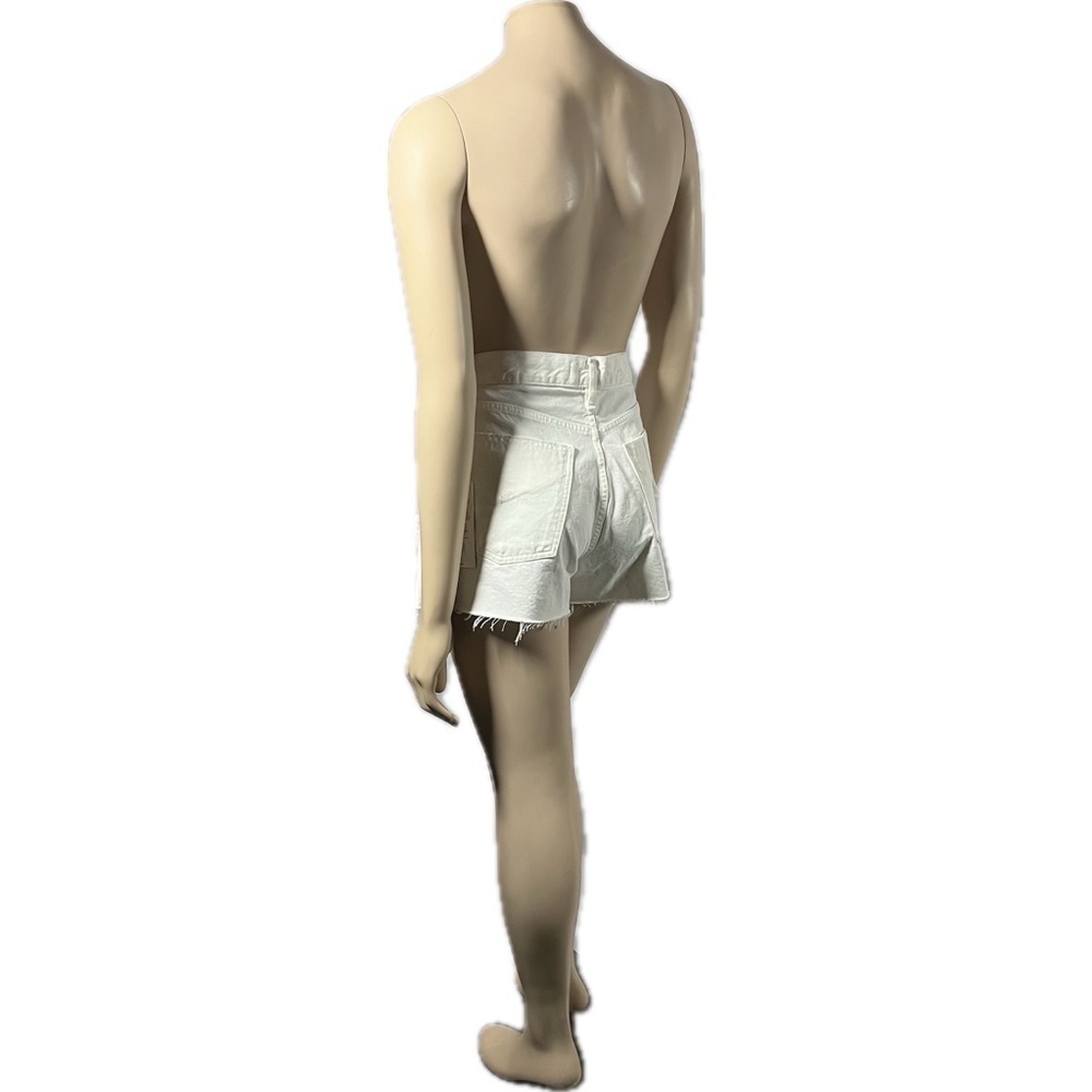 NWT Hudson Lori High Rise White Denim Shorts Button Fly - Picture 3 of 14